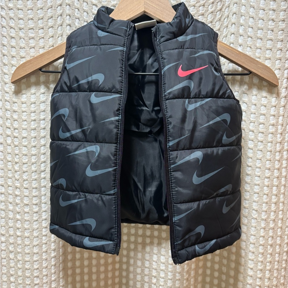 Nike Black Puffer Vest with Gray Accents
